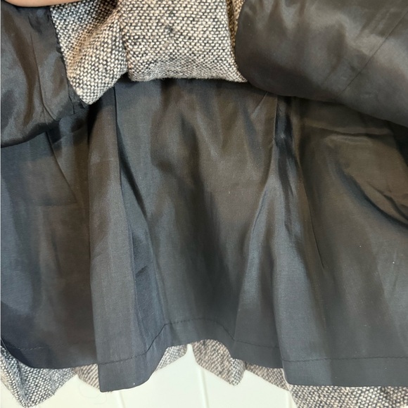 VINTAGE Gray Women's Blazer Jacket Black Velvet Details - Size 10 - Picture 8 of 9